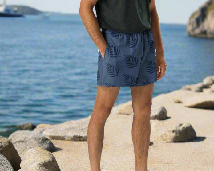 Men's Swim Shorts - Navy blue print