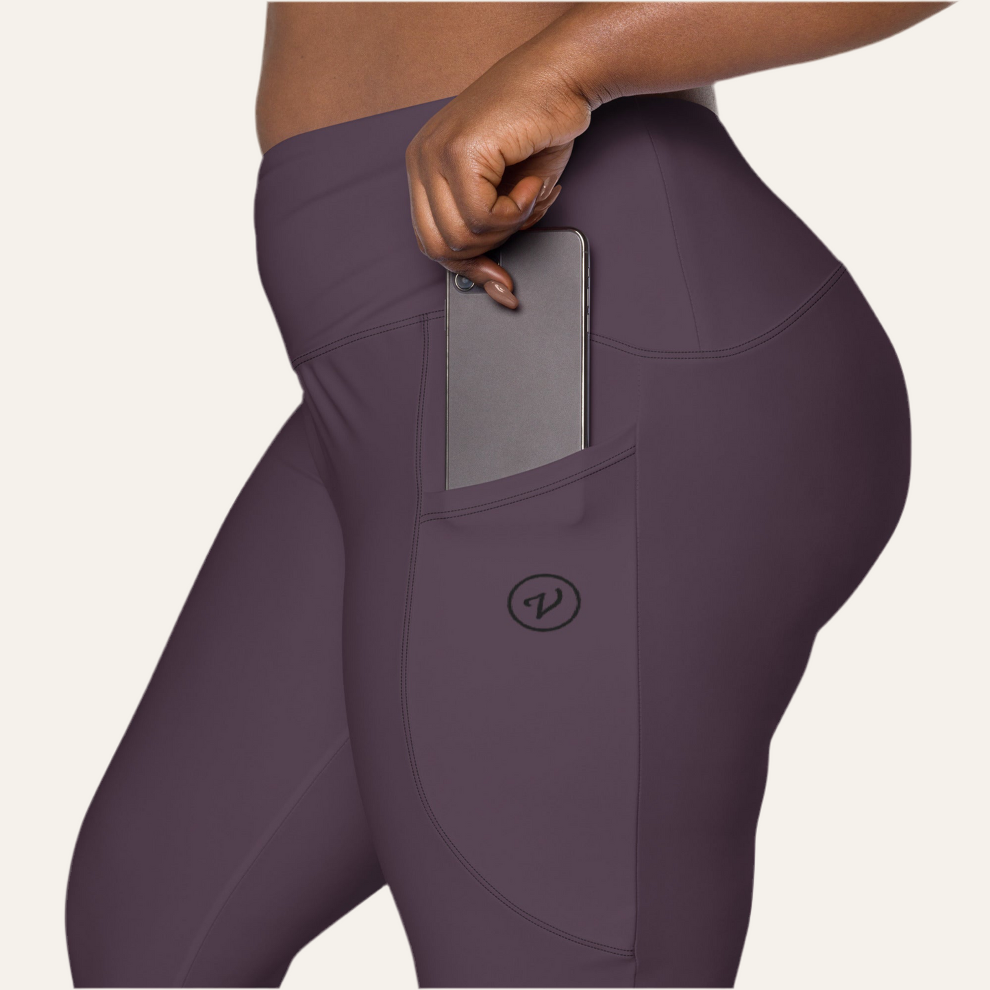 Active Leggings with pockets - Smoked Plum