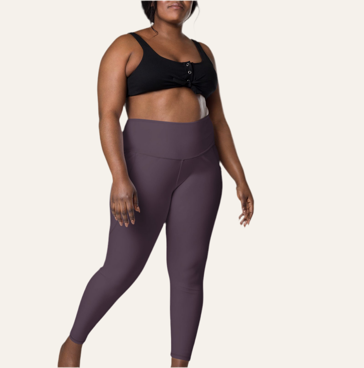 Active Leggings with pockets - Smoked Plum